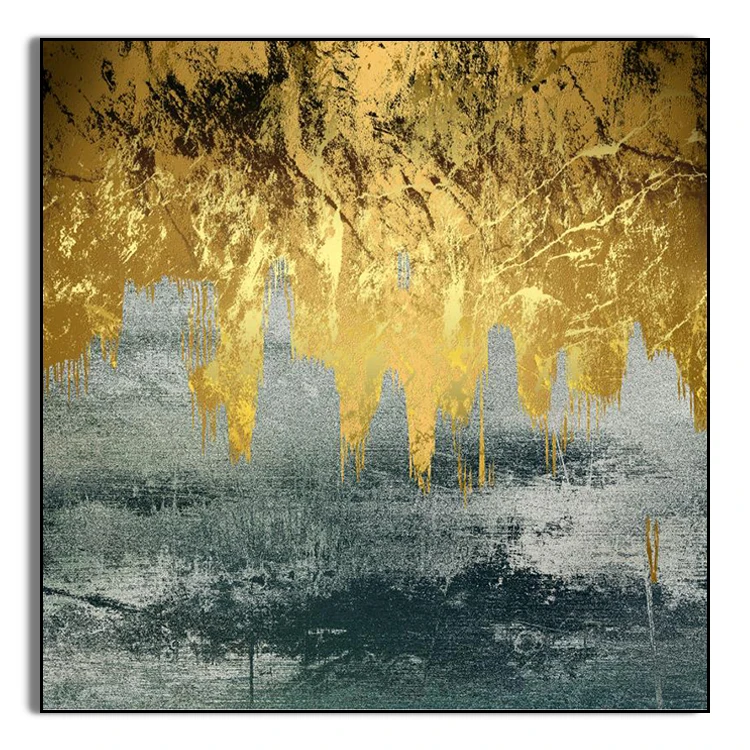 Abstract gold foil Oil Painting Handmade Arts on canvas Wall Seascape Stormy  Modern Home Hotel Decor Gifts Crafts