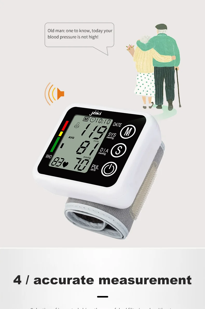 Cheap Smart 24 Hour BP Electronic Automatic Digital Wrist Blood Pressure Monitor Machine Wrist Easy Portable BP Monitor for Home