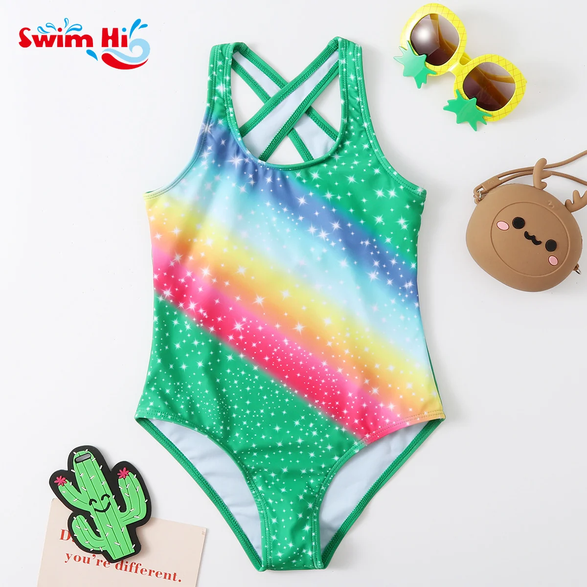 Low Moq Girl Kids Swimsuit Children Designer Swim Wear Cute Kids Bikini Girls Swimsuit Child Trajes De Bano Para Ninas