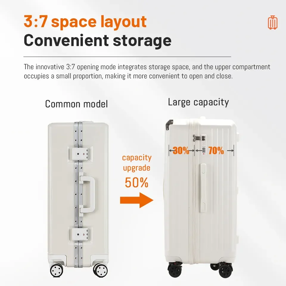 Pailox Business Carry-ons ABS PC widely trolley suitcase Travel Luggage multi-functional suitcase travel luggage set