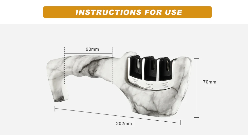 
Wholesale Marble Decal Surface Kitchen Knife Sharpener 