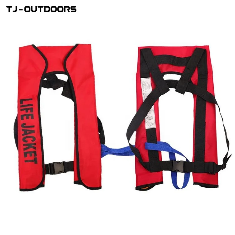 Cheap safe water rescue equipment Waterproof Oxford Quick Inflatable life jacket