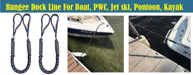 Mooring Rope Bungee Shock Cords for Boat,PWC,Jet ski,Pontoon,Kayak,Canoe,Power