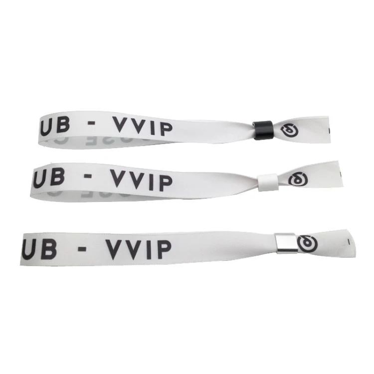 manufacturer wholesale custom cheap festival polyester bracelet sublimation blank fabric woven wristband with plastic clasp
