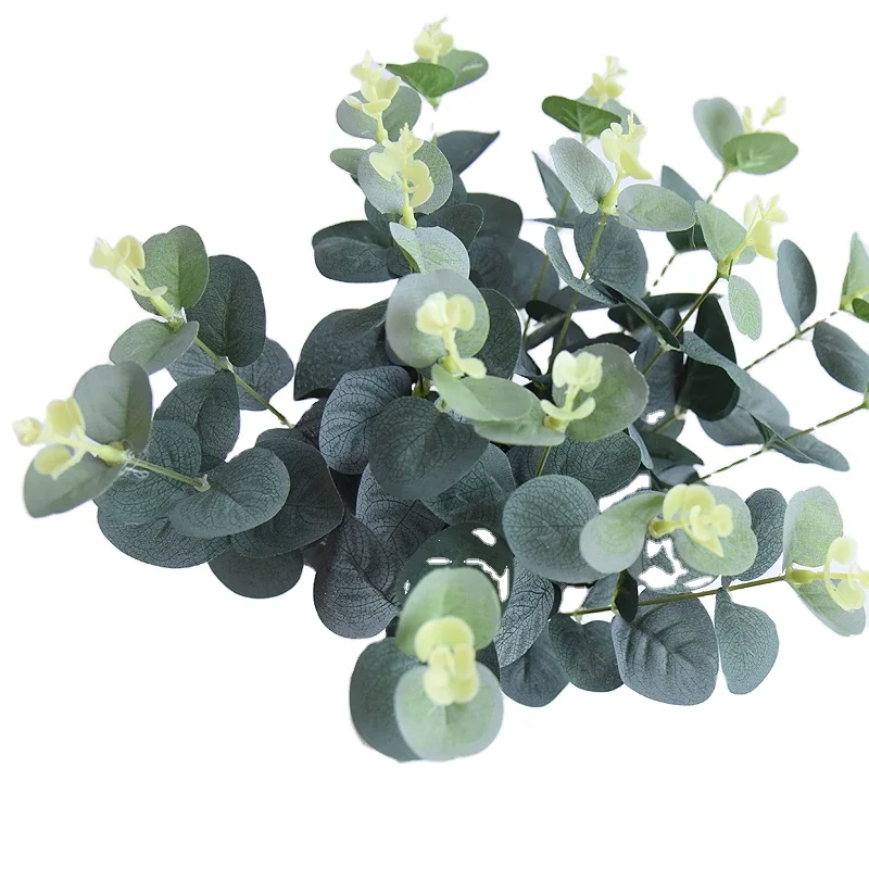 Fuyuan Eucalyptus stem Artificial Greenery Frosted Eucalyptus leaves for Bouquet Filler for flower arrangement