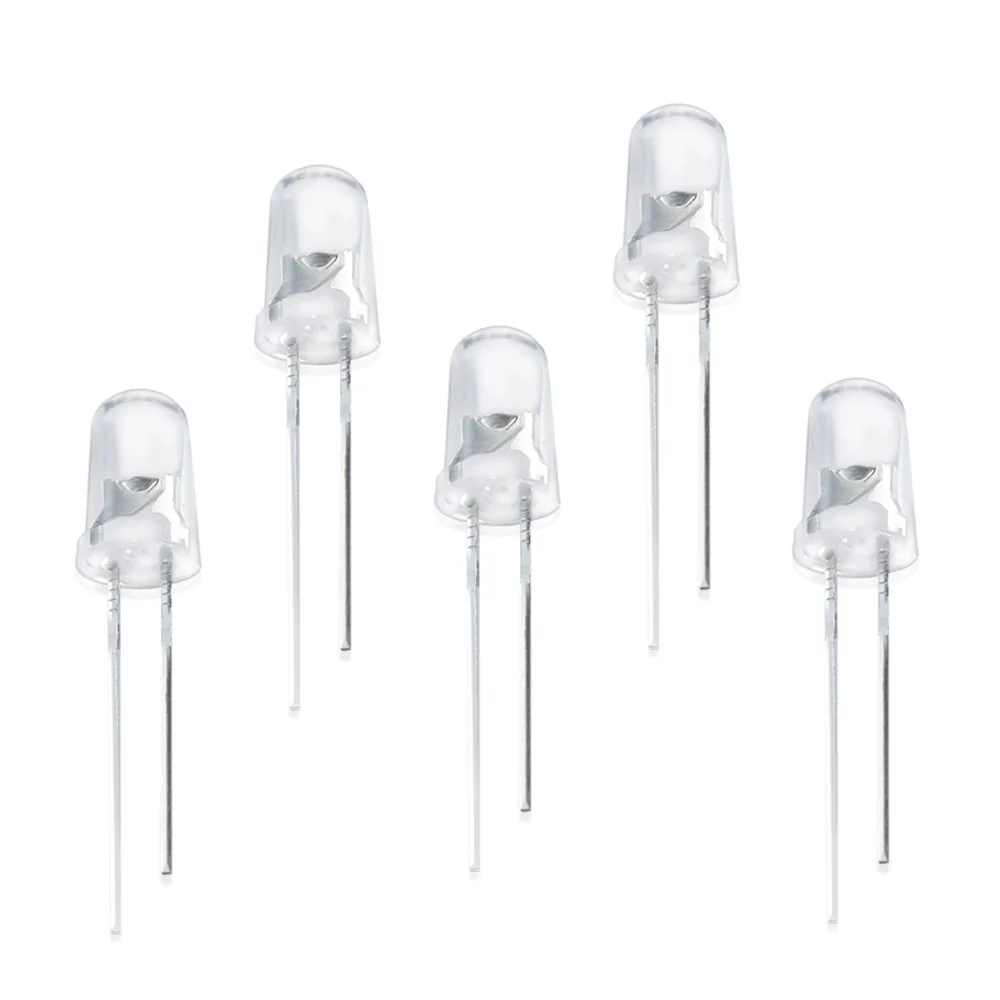 5mm Round head LED Diodes yellow color water clear 5mm LED PTH diode long feet super light 5mm chip led diffused yellow