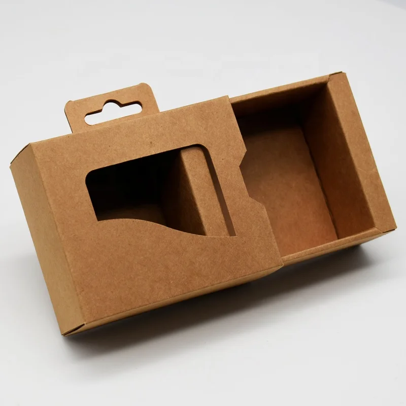 High quality manufacturer custom recyclable drawer wireless earphones packaging box with window handle
