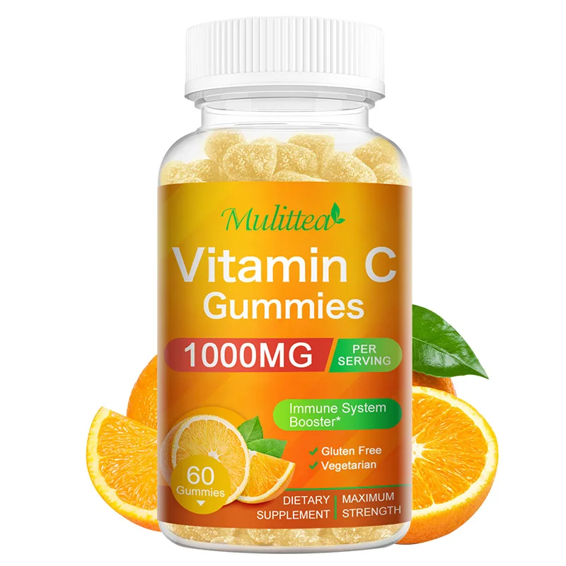 Mulittea Improve Immune Health Food Supplement Offers Antioxidant Support Vitamin C Chewable Gummies 60pcs