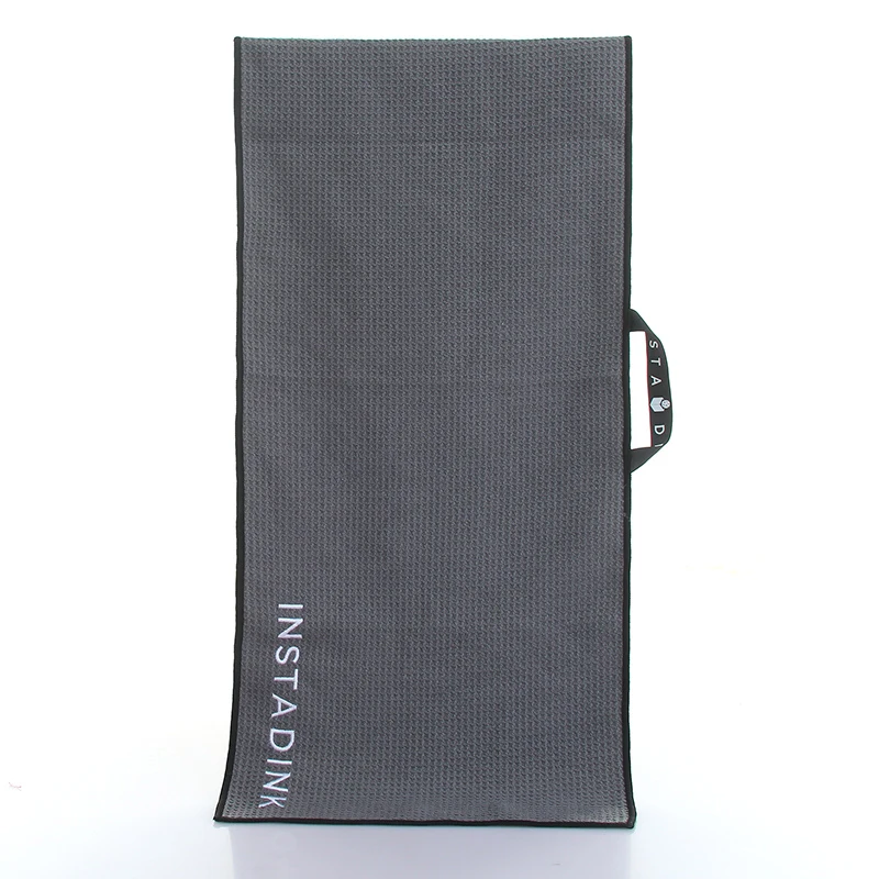 Custom Embroidered Logo Tri Fold Micro Fiber Waffle Weave Style Microfiber Golf Towel With Grommet
