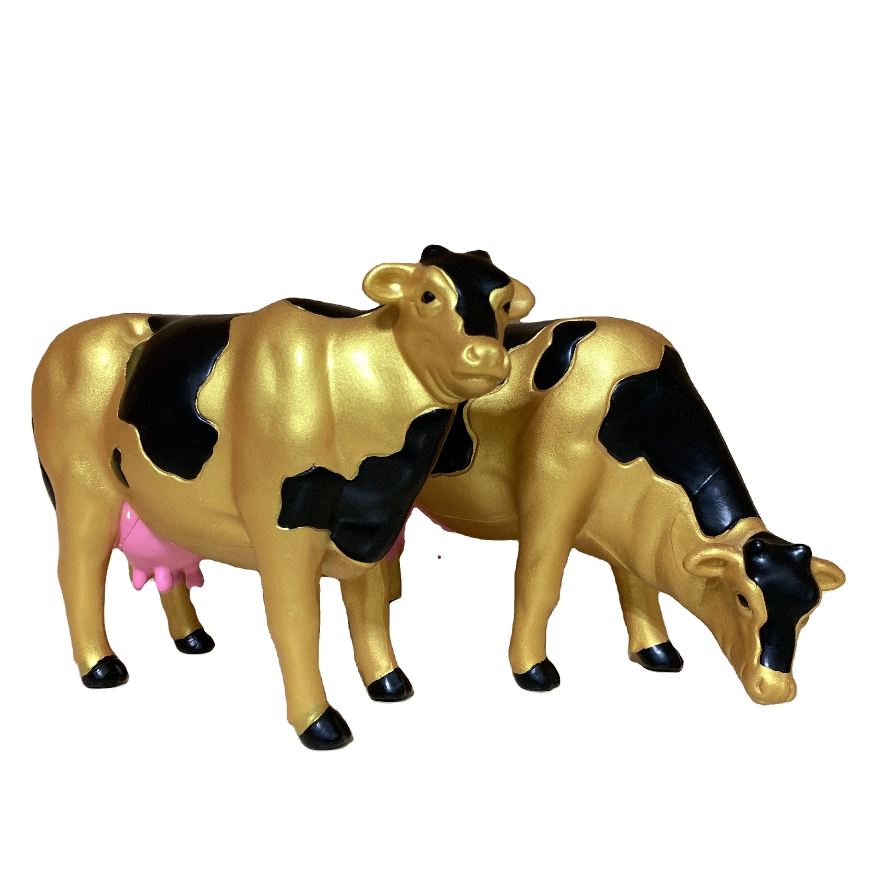 plastic PVC animals gold cow model decorations ornaments toys Farm animal toy