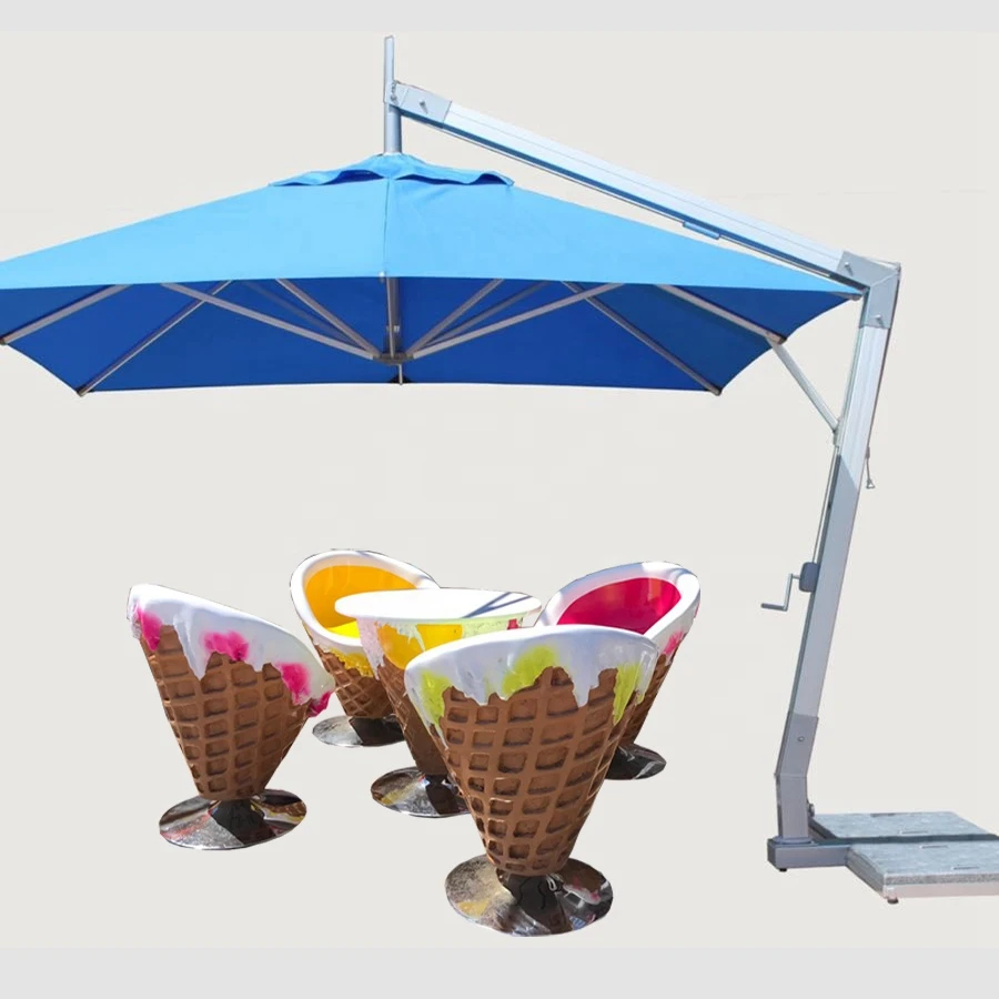 Best price Ice Cream Cone shape Furniture chair and table set for sale