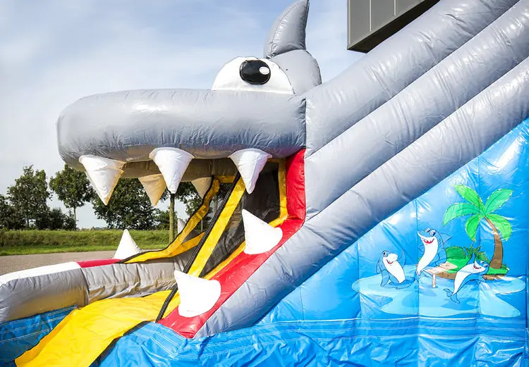 Wholesale Splashy Shark kids water park slides backyard inflatable bounce house inflatable water slide