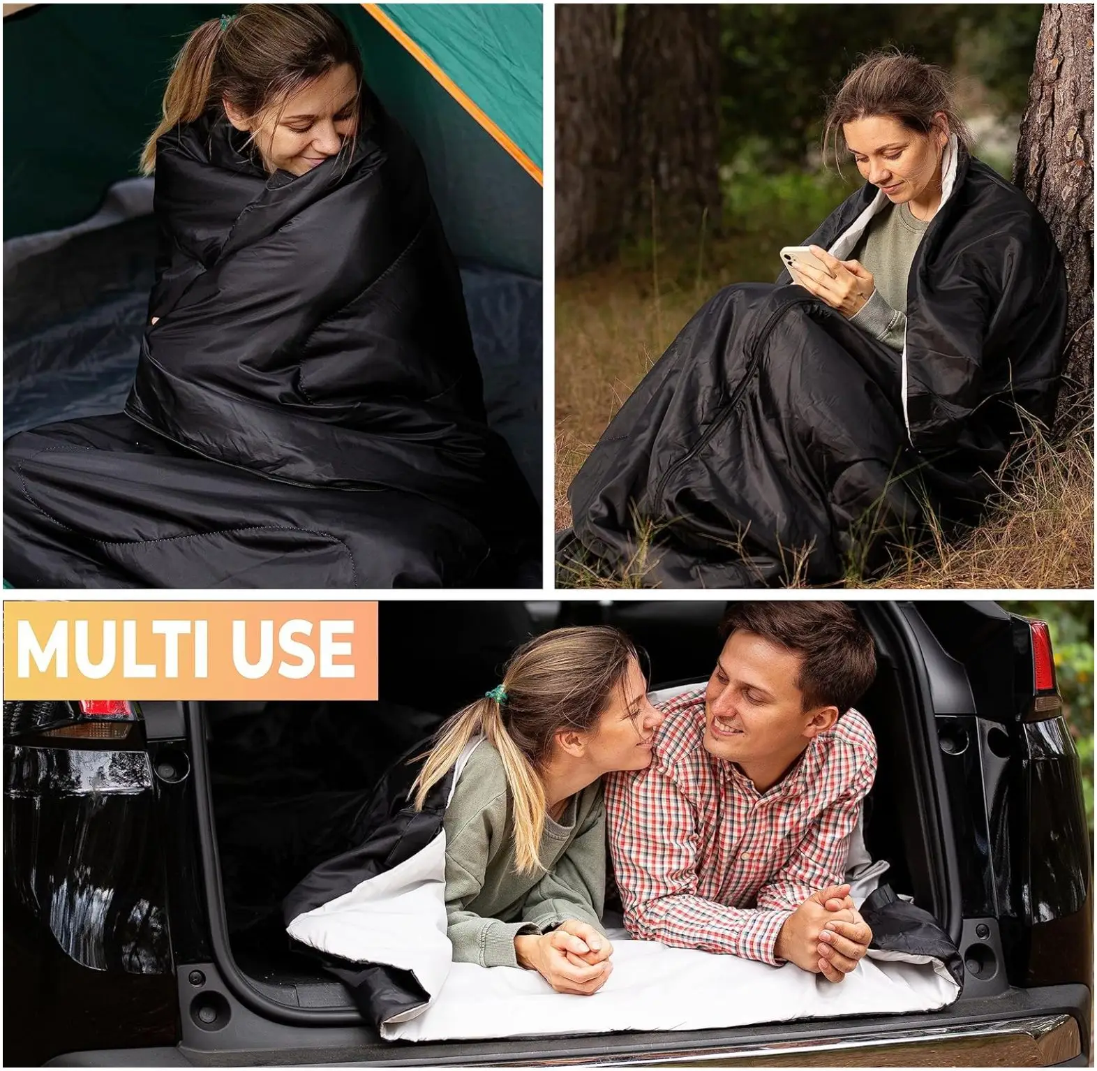 JinTeng 2023 Factory Wholesale Hot Sale Outdoor Camping Hiking New Envelope Cotton Dual Person King and Queen Sleeping Bag