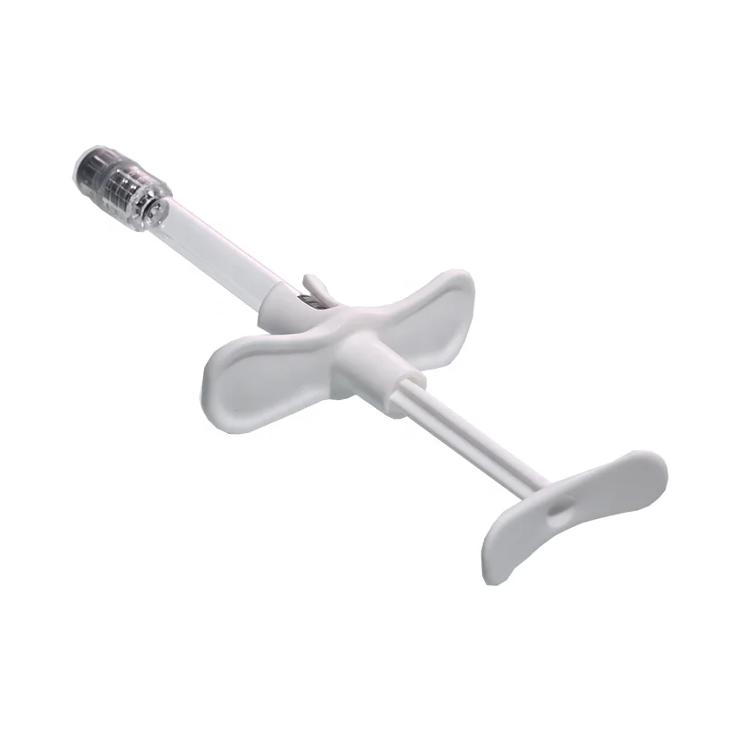 Factory price 1ml 1cc  cosmetic prefilled borosilicate glass syringes for dermal filler with plunger and backstop