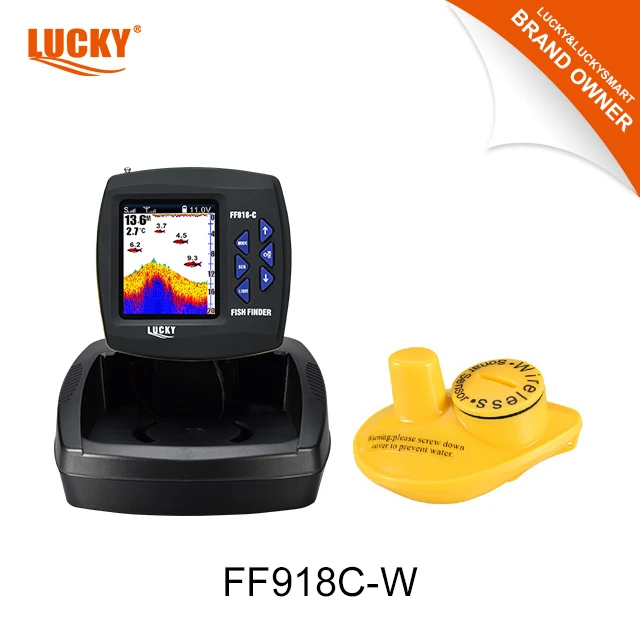 Lucky bait boat fishing sonar FF918C-W 3.5inch colored Dot-Matrix Display best ice fishing fish finder