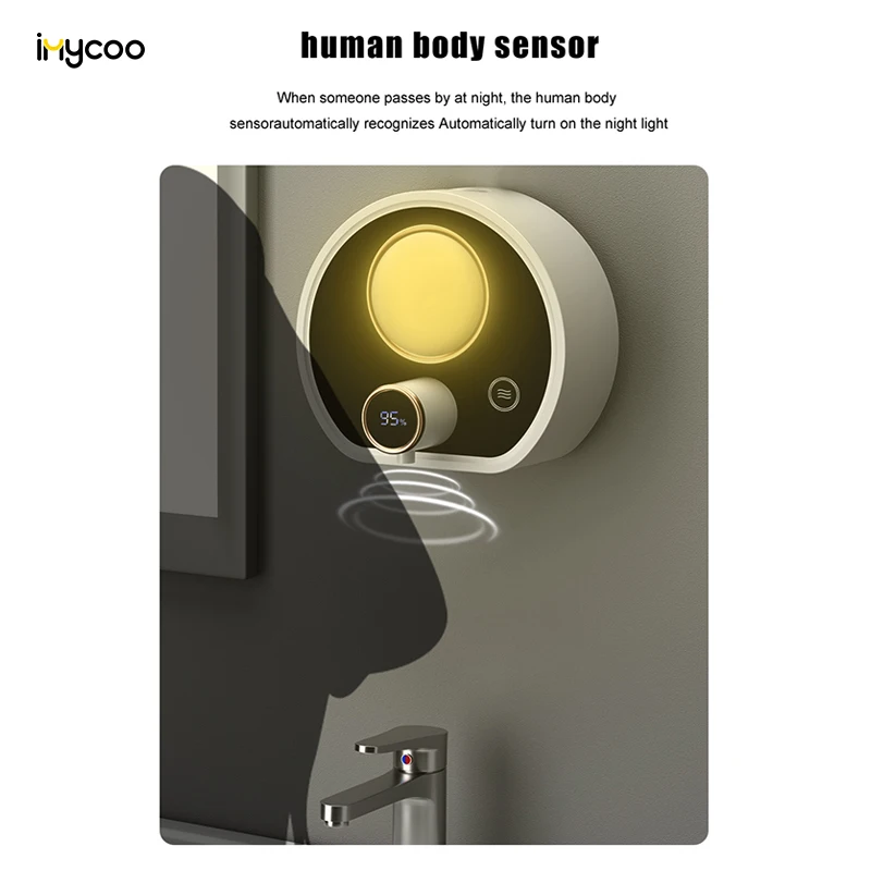 IMYCOO New Arrival Rechargeable Smart Wall-Mounted Soap Dispenser Bathroom Automatic Soap Dispenser With Display
