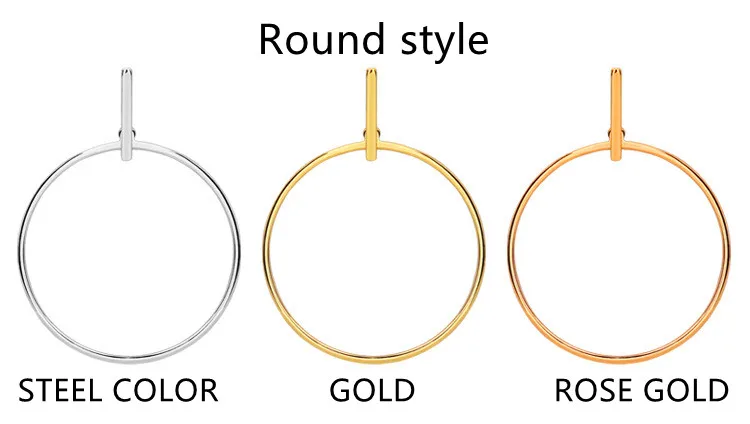 European and American fashion asymmetric titanium steel square bar pendant earrings