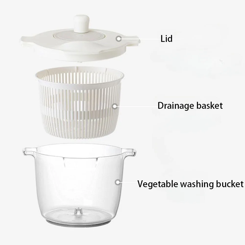 1pc Salad Spinner Fruits Basket Vegetables Washer Dryer Fruit Drainer Lettuce Spinner Colander Basket for Kitchen Gadgets
