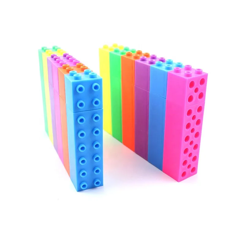 Promotional custom child build block toy body highlighter Marker pen
