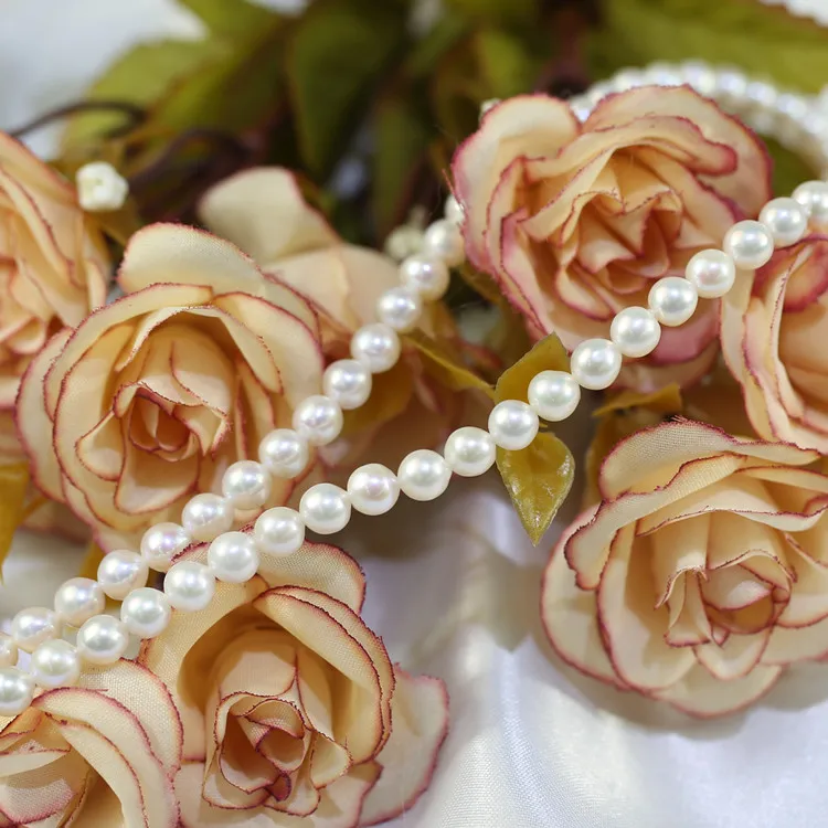 Cultured pearl high 6-6.5mm AA near round Chinese akoya high quality freshwater pearl string