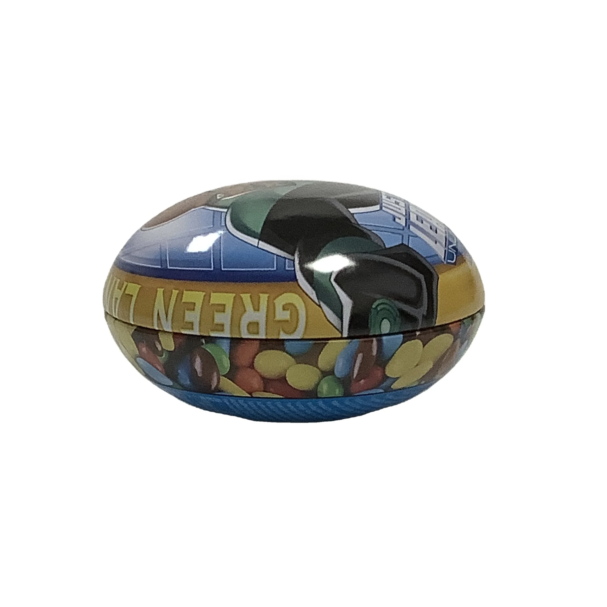 Wholesale Custom Printed round shape two pieces Metal tin can for candy