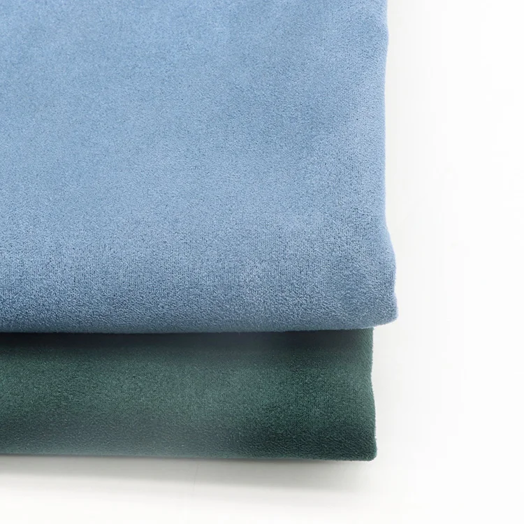 Trendy design custom french brush back polyester spandex blend dyeing suede fleece fabric for jacket