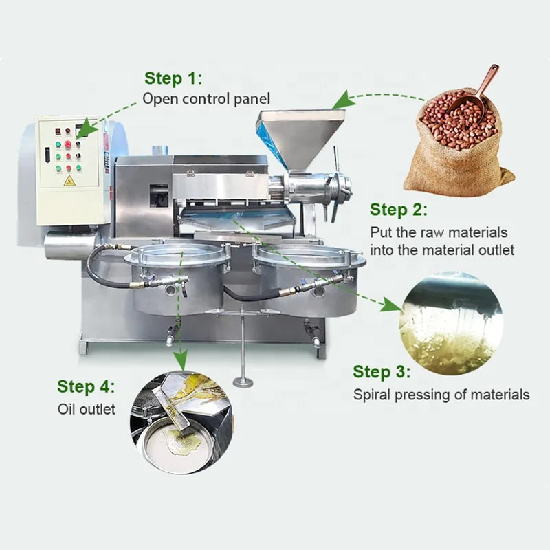 Rice Bran Ground Nut Red Palm Kernel Oil Presser Farm Expeller Pres Make Machine for Manufacturing Plant