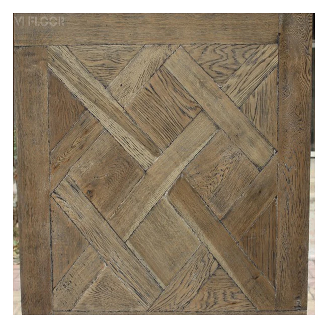 Customized French Oak Distressed Engineered Multilayer Versailles Parquet Wood Flooring