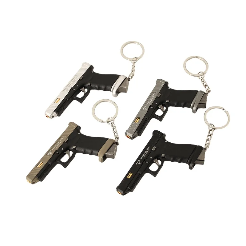 Ready Ship TTI G34  Mini Toy Gun Model Keychain Factory Supply Zinc Alloy 7.5 CM Gun Keychains Eject Shell With Bullets
