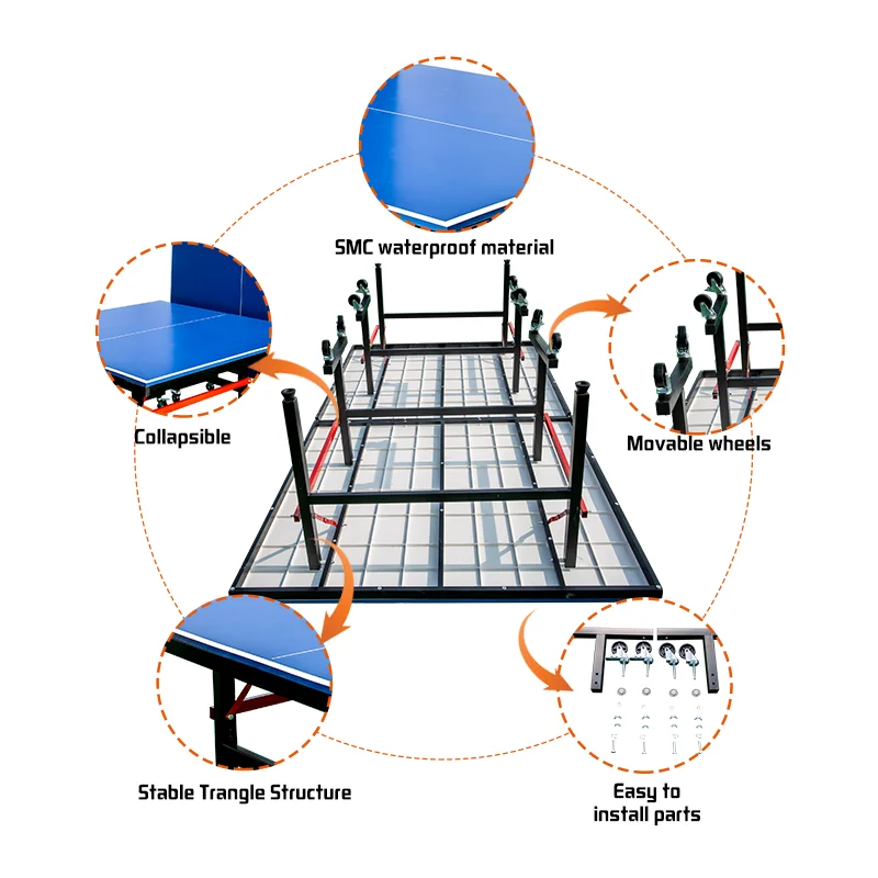 Professional table tennis racket using indoor and outdoor MDF board table tennis table prices