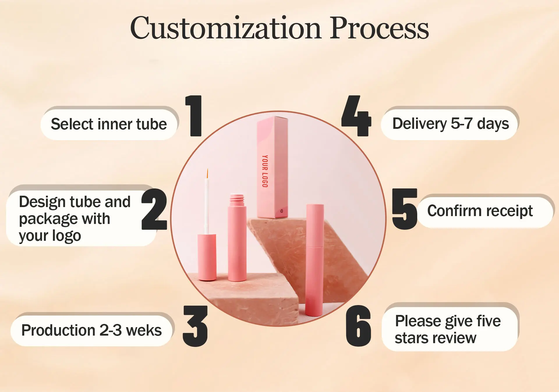 Allergy-free nourishing lash serum mascara clean ingredients 100% Organic eyelash and eyebrows serum growth