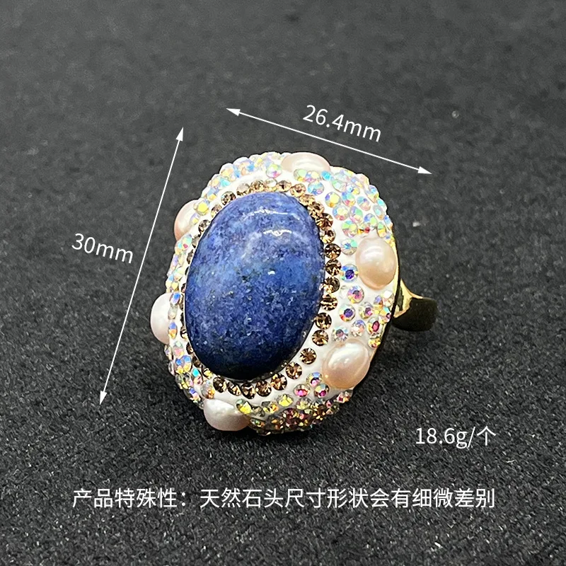 French hawaiian baroque natural stone pink topaz turquoise evil eye pearl rings jewelry women