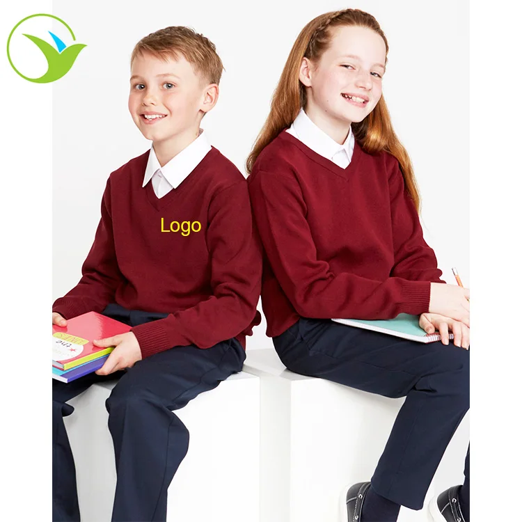 
USA style autumn students clothes long sleeve school children formal white shirts School Uniform pullover Sweaters 