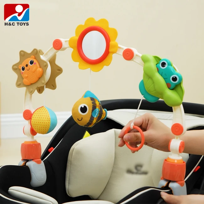 Crib activity play bar adjustable variable shape rattle toys portable baby stroller arch toy