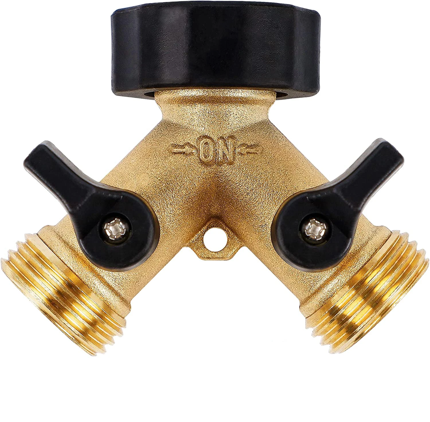 Double pass Two Way Hose Tap Connector 2 Valves with 2 Extra Rubber Washers for Garden irrigation brass Garden Hose Splitter