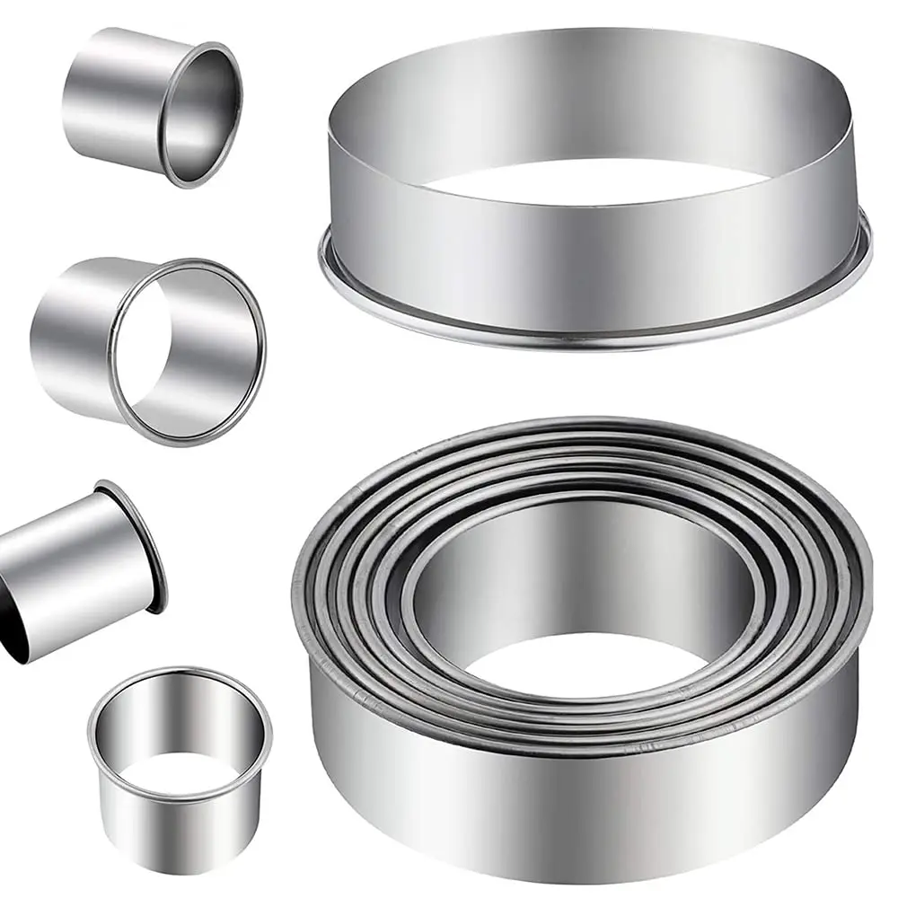 11pcs/lot Stainless Steel Cookie Cutter Set Pastry Cutters Stainless Steel Cookie Cutter Circle for Donut and Scone