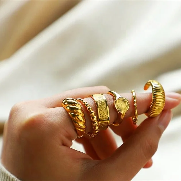 New Arrival YINSAKI 925 Sterling Silver Adjustable Band Ring 14K Gold Vermeil 18K Gold Plated Signet Ring Croissant Ring