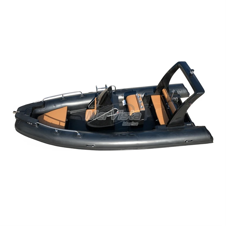 black 5.8m pvc tube fiberglass double hull rib580 inflatable boat for fishing