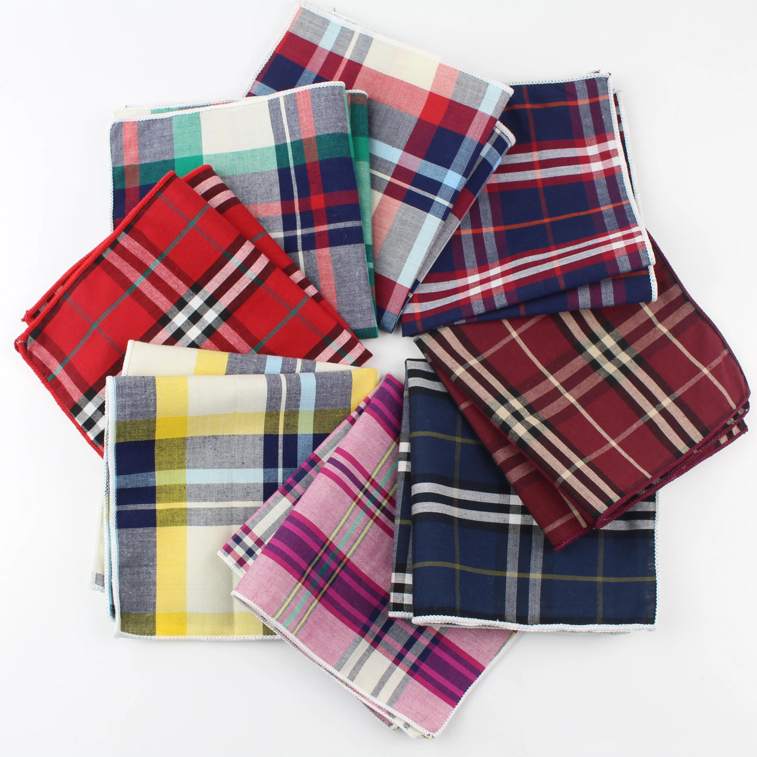 Женский хлопковый носовой платок тканый цветной принт клетчатый Карманный квадратный платок мужские повседневные платочки квадратные карманы носовой платок полотенца