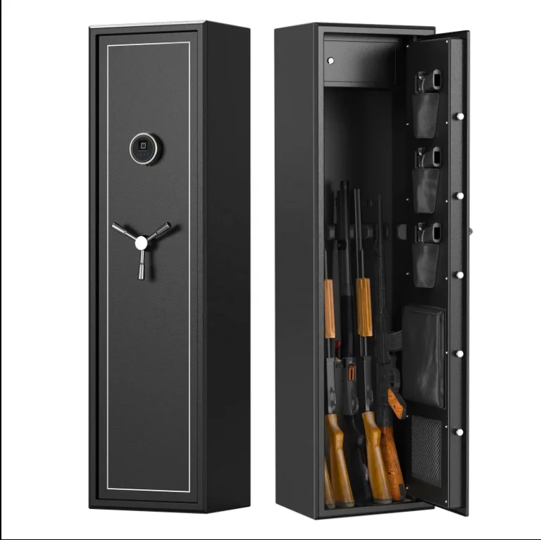 Fingerprint Metal Long Gun Safe, 7 Gun Security Cabinet for Long Gun & Handgun Hot-sale Products