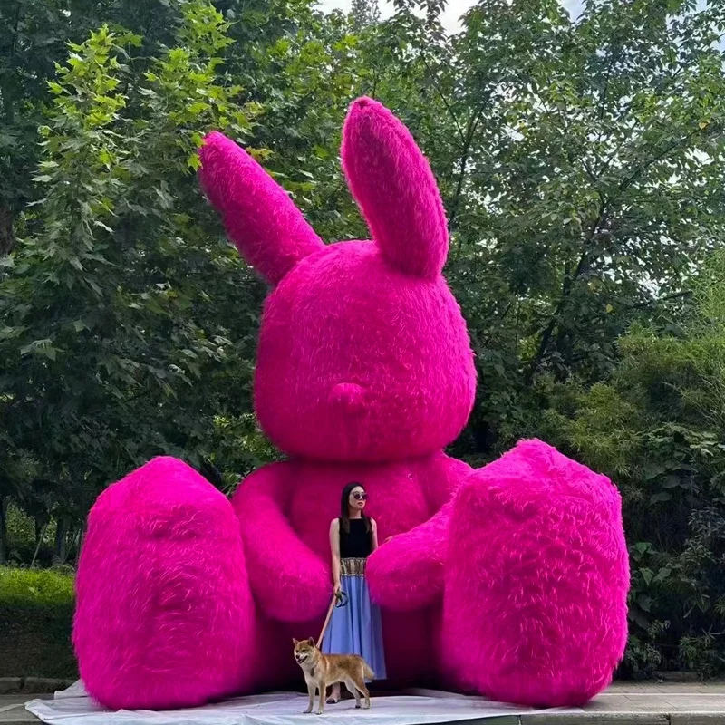 Giant inflatable Plush cartoon model stage animal Rabbit flocking advertising amusement party decoration playground park