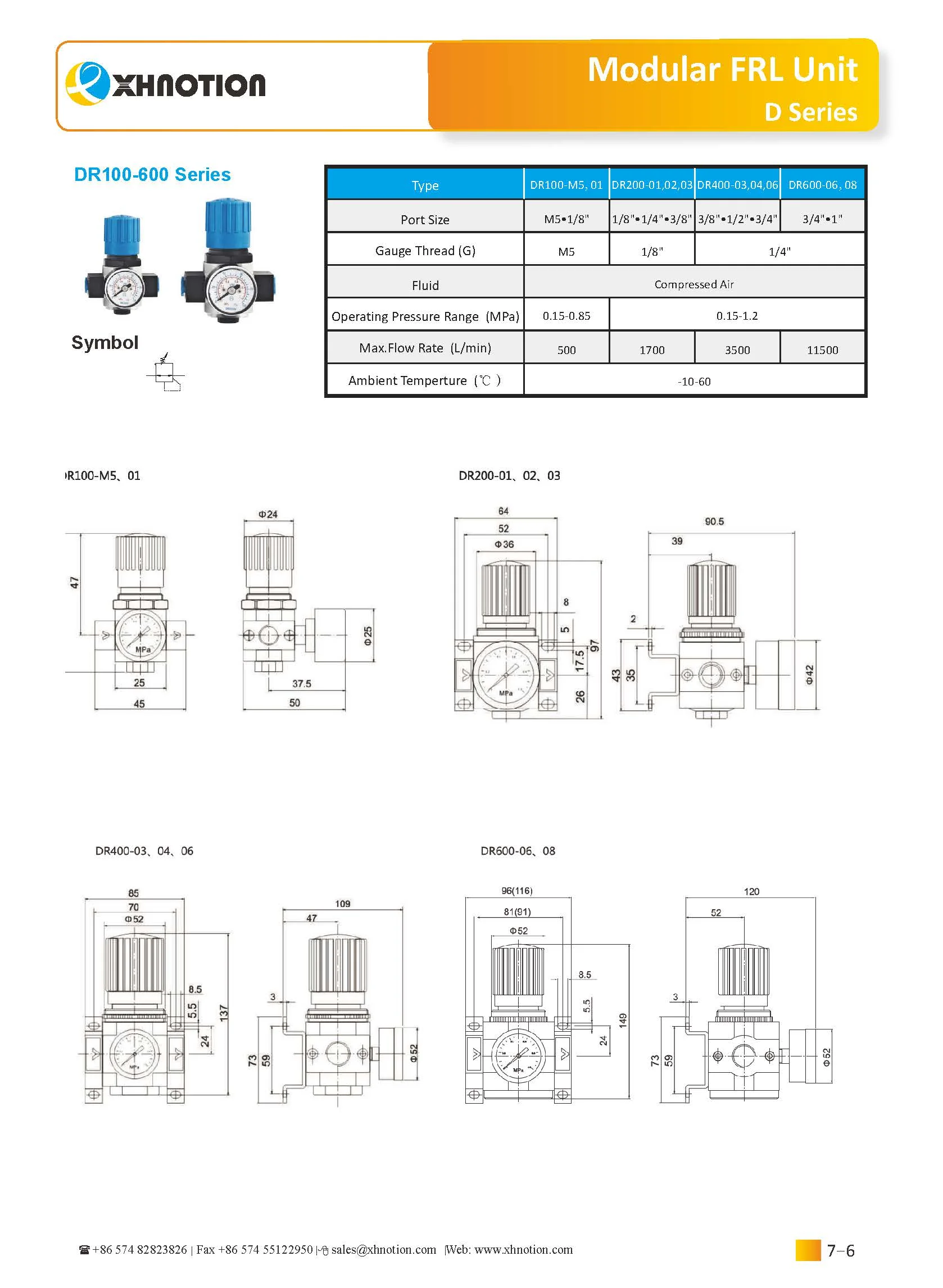 Xhontion- DR SERIES Air Compressor Pressure Regulators AIR PREPARATION UNIT