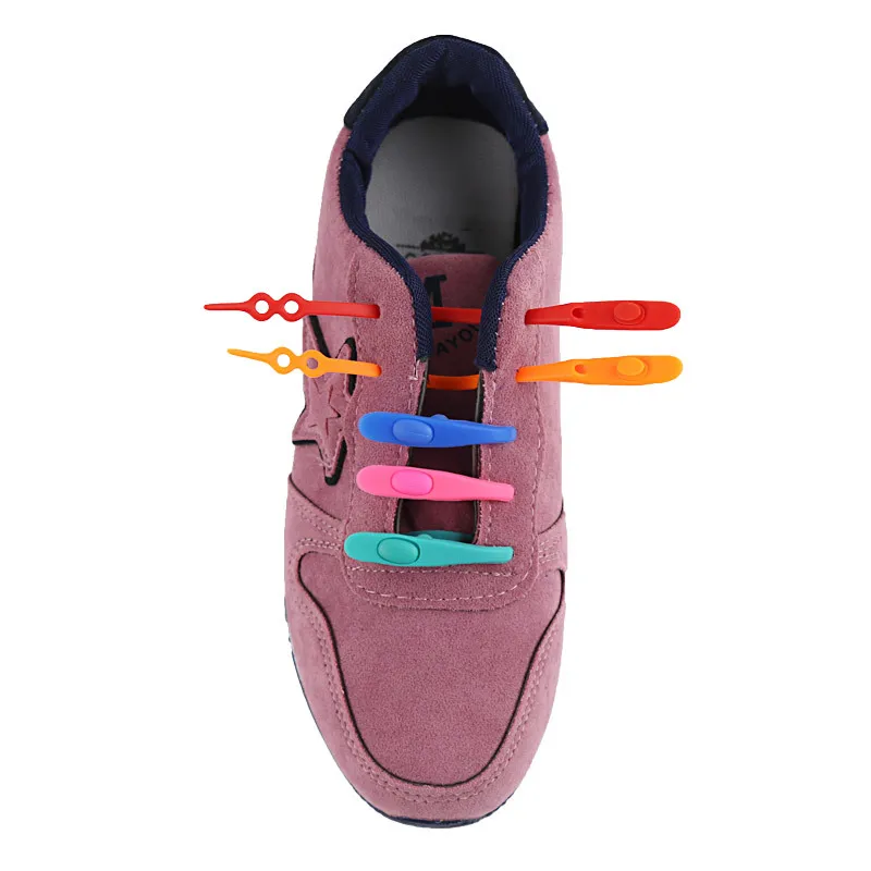 unisex flexible silicone no tie cute elastic trendy shoe laces white for shoes