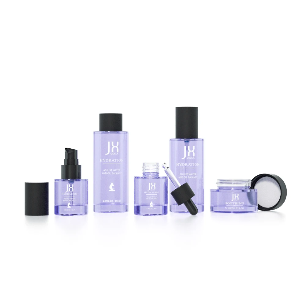 wholesale 30 40 50 60 100 120 150 ml skincare packaging empty luxury cosmetic glass lotion pump bottle and cream jar
