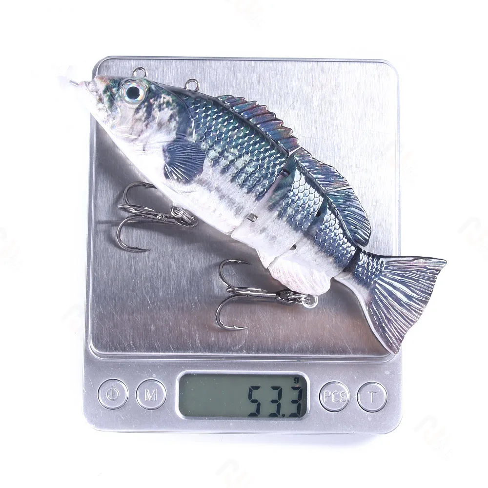 Auto Electric Lure Bait Robotic Swimming Wobbler Fishing Lures For 4-segement Swimbait Usb Rechargeable Flashing Led Lures