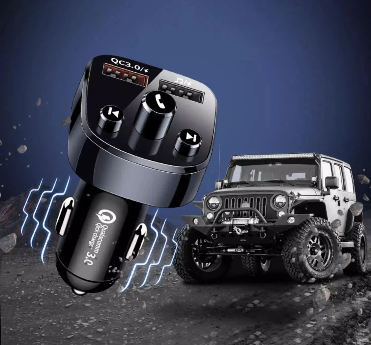 Car mounted Bluetooth receiver 5.0 lossless MP3 playback for multifunctional music Car charger fast charging supplies