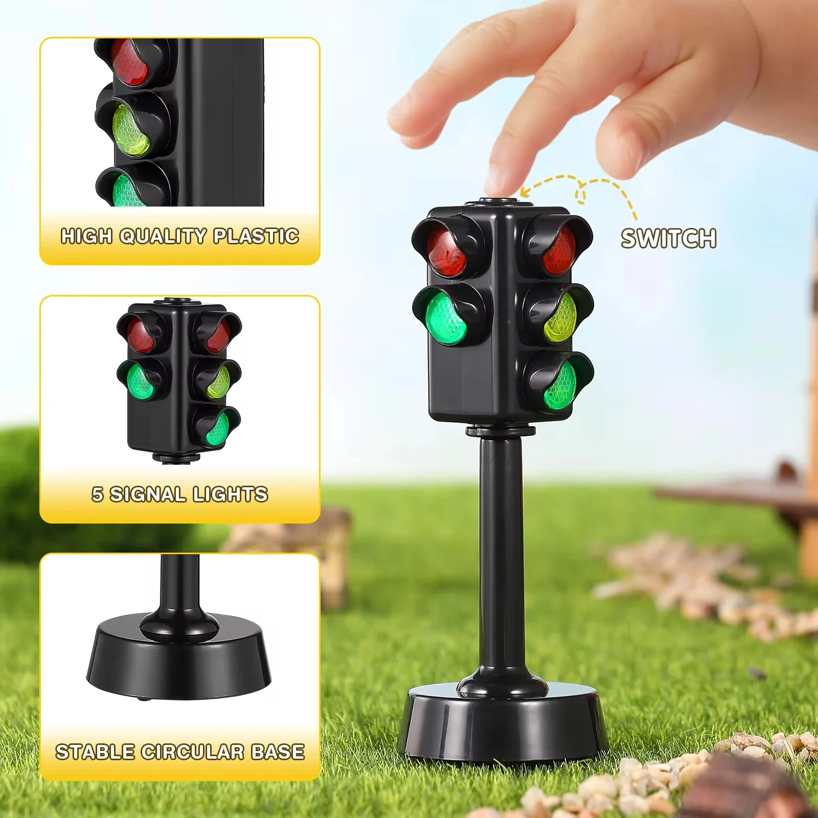 Toddlers Safety Education Traffic Light Toys Model Stop Lights Model Puzzle Accessories Scene Road Sign With Light and Sound