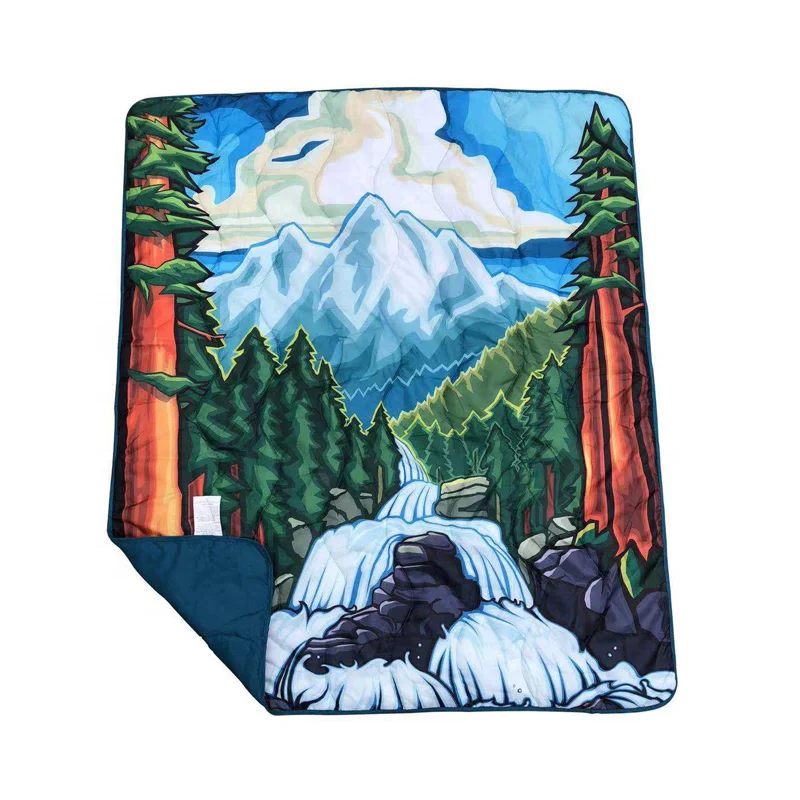 New design 100% Polyester Taffeta Custom Waterproof Picnic Outdoor Blankets