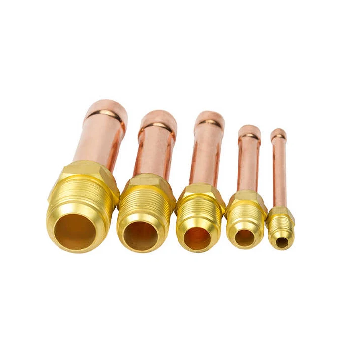 Brass Pipe Fitting 5/8 SAE Flare Connector Male Thread Adapter With Copper Tube For Air Conditioner HVAC System