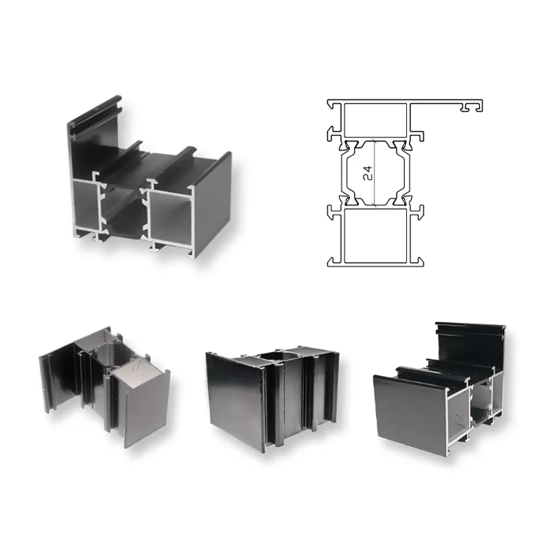 Windows aluminum profile frame for windows Italy style with nylon strips OKC set